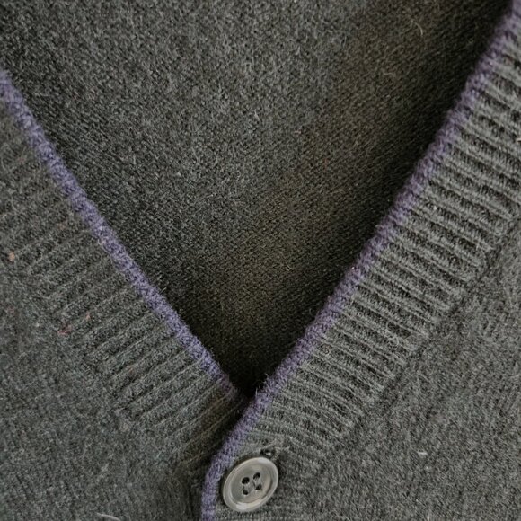 McGeorge of Scotland Vintage Men Cardigan Size L  100% lambs Wool Forrest Green - Picture 3 of 6